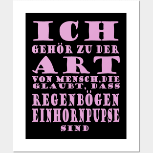 Regenbogen Einhorn lustiger Mädchen Spruch Posters and Art